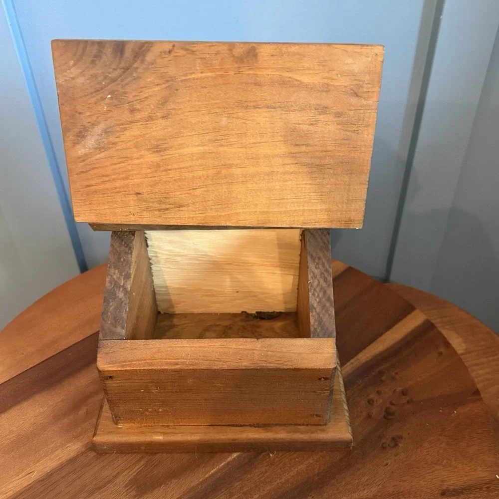 Vintage Handmade Rooster Hen Recipe Box Primitive Farmhouse Potato Bin Style